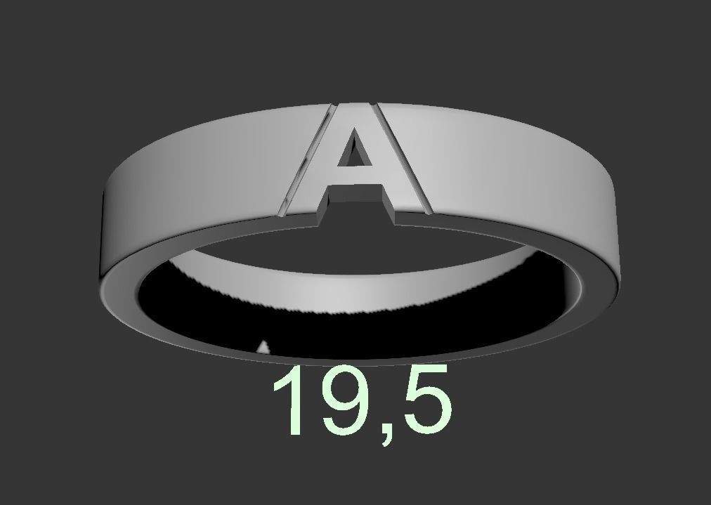 110119 R Usual classic rings with letters  3D print model_9