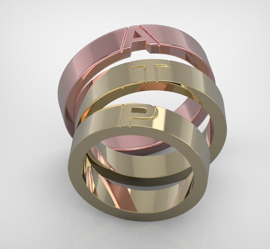 110119 R Usual classic rings with letters  3D print model_2