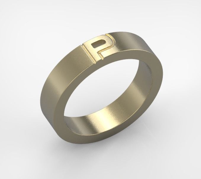 110119 R Usual classic rings with letters  3D print model_5