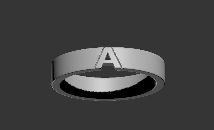 110119 R Usual classic rings with letters  3D print model_14