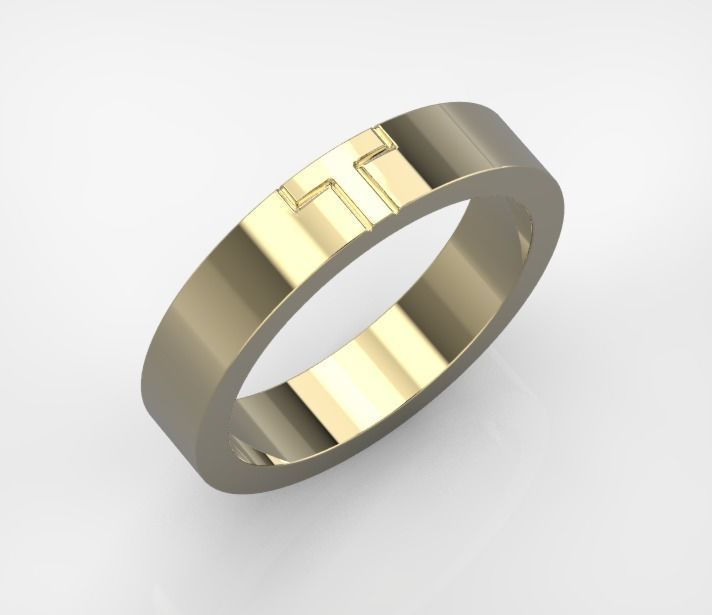 110119 R Usual classic rings with letters  3D print model_3