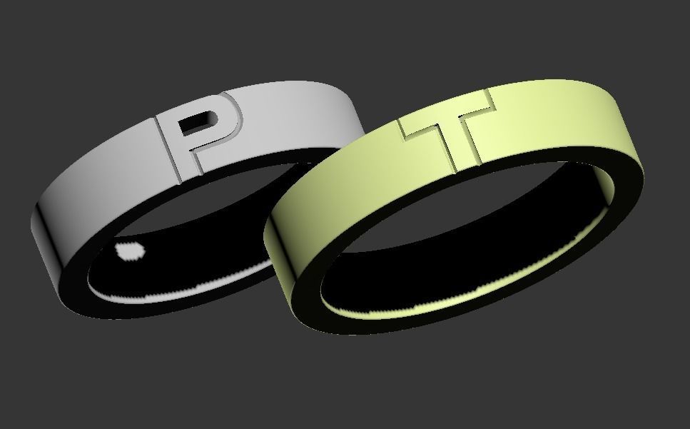 110119 R Usual classic rings with letters  3D print model_19