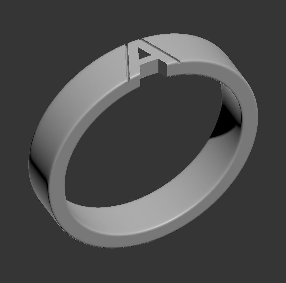110119 R Usual classic rings with letters  3D print model_11