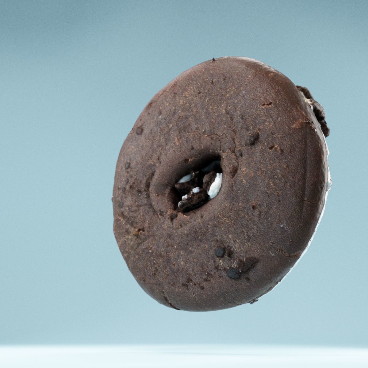 Frosty Chocolate Donut Low-poly 3D model_5