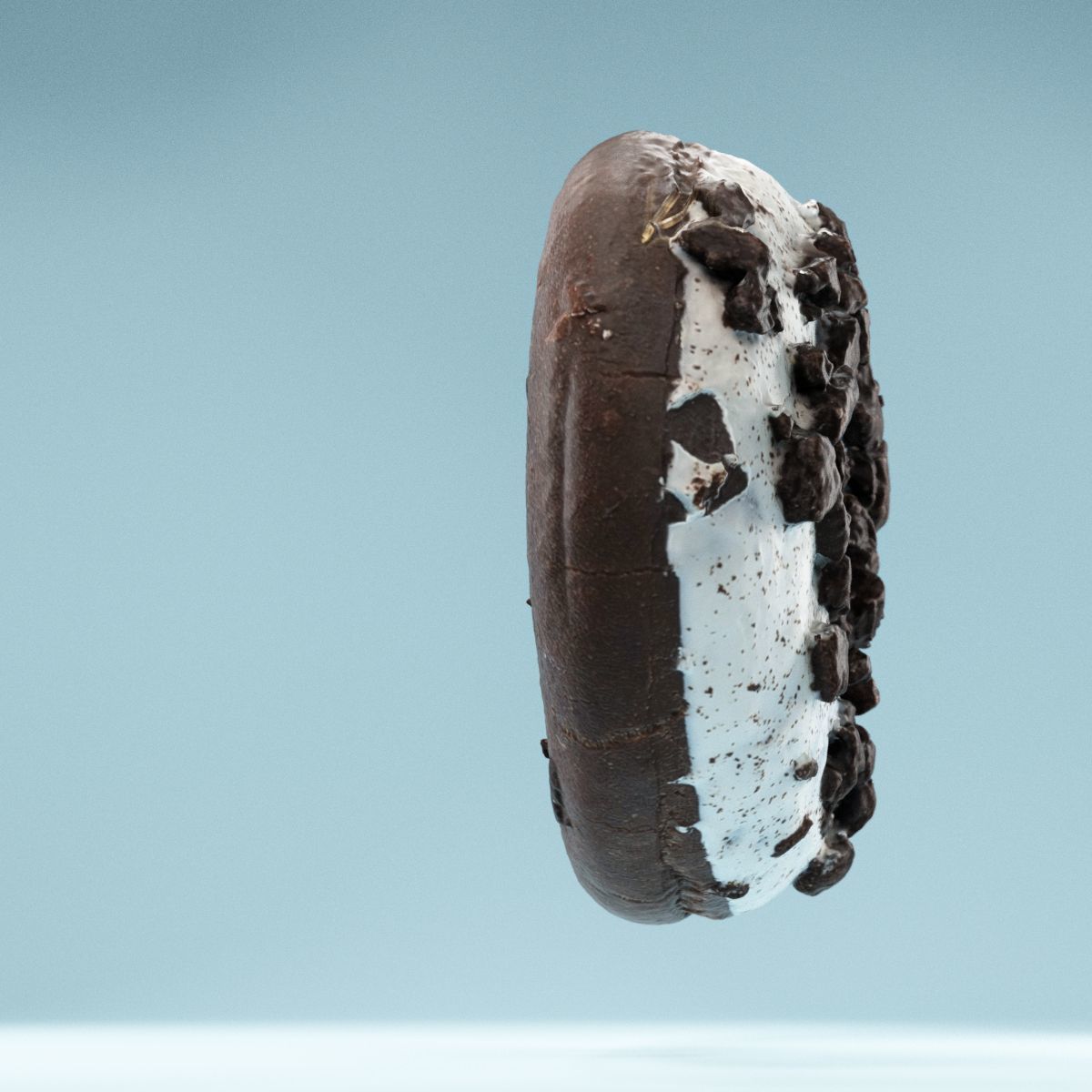 Frosty Chocolate Donut Low-poly 3D model_3