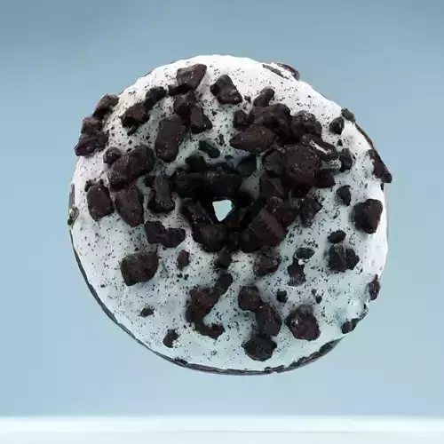Frosty Chocolate Donut Low-poly 3D model