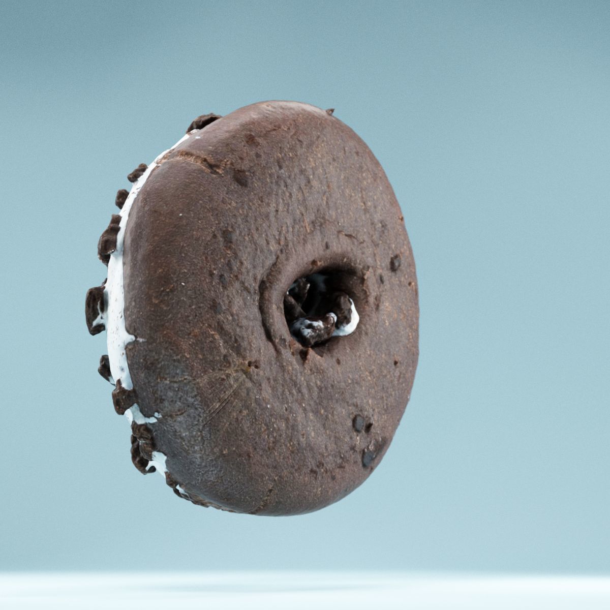 Frosty Chocolate Donut Low-poly 3D model_8