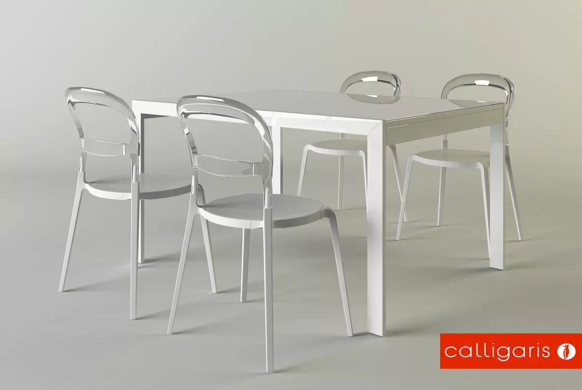 Calligaris set chair Wien table Key 3D model_0