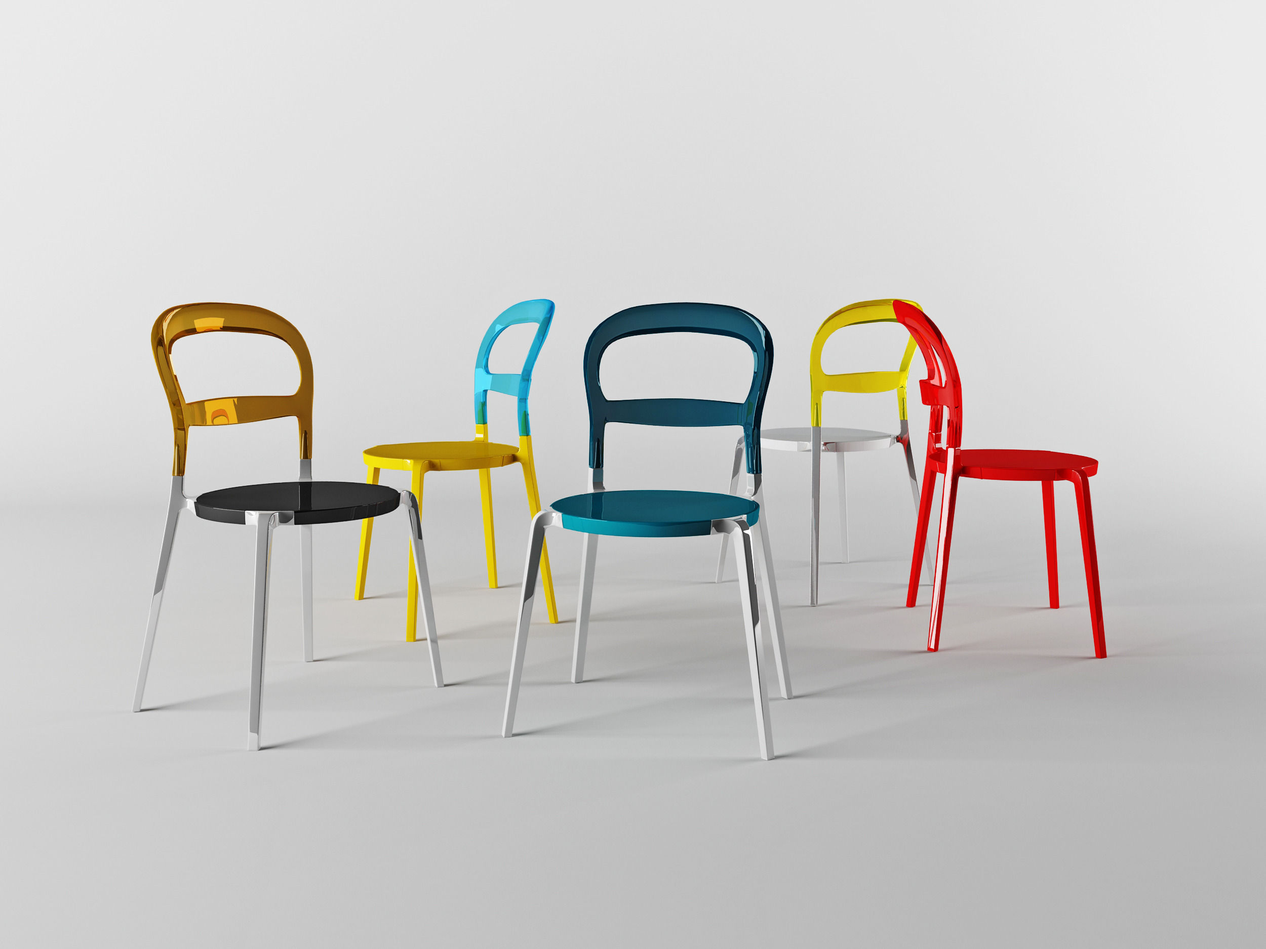 Calligaris set chair Wien table Key 3D model_3