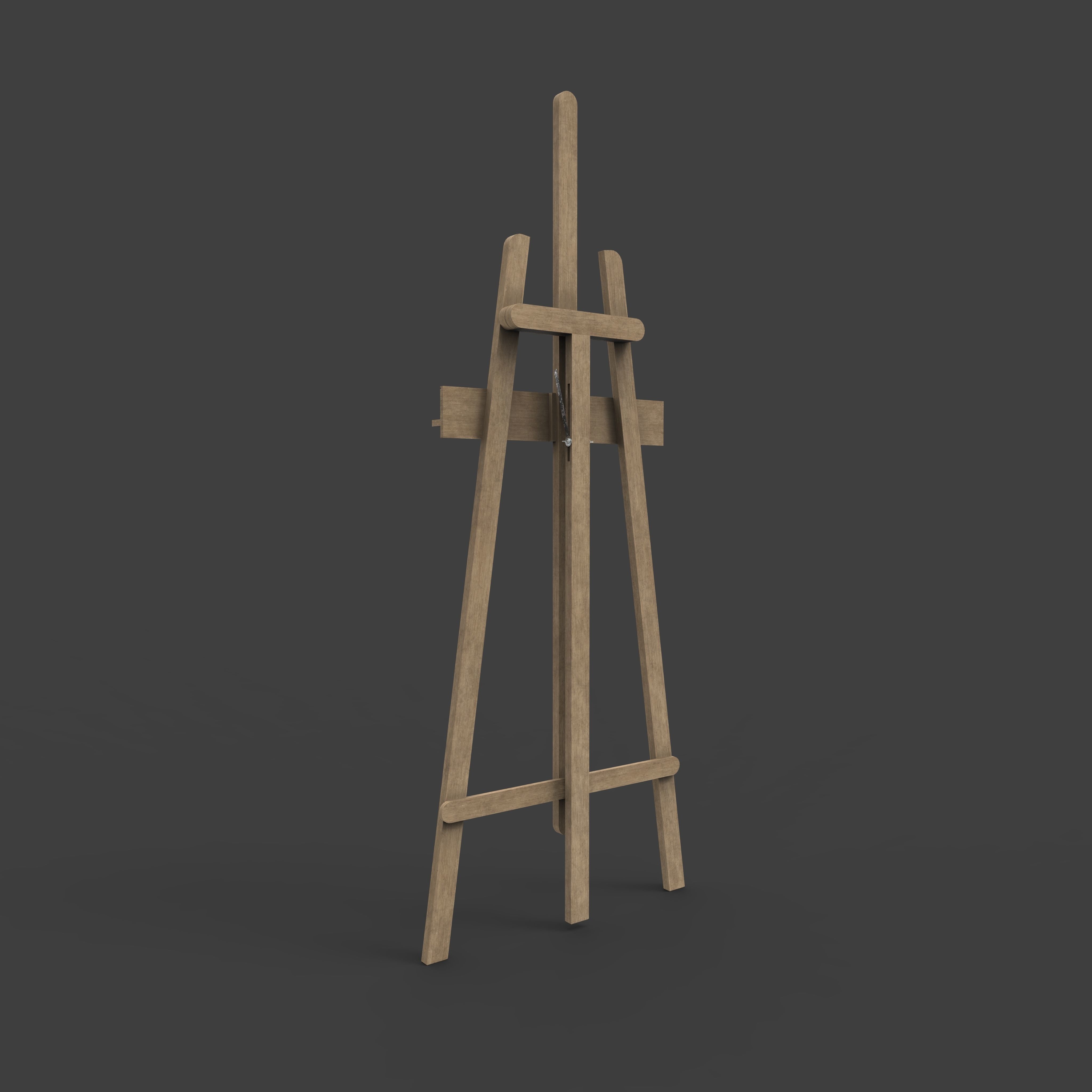 Rigged Easel Low-poly 3D model_3