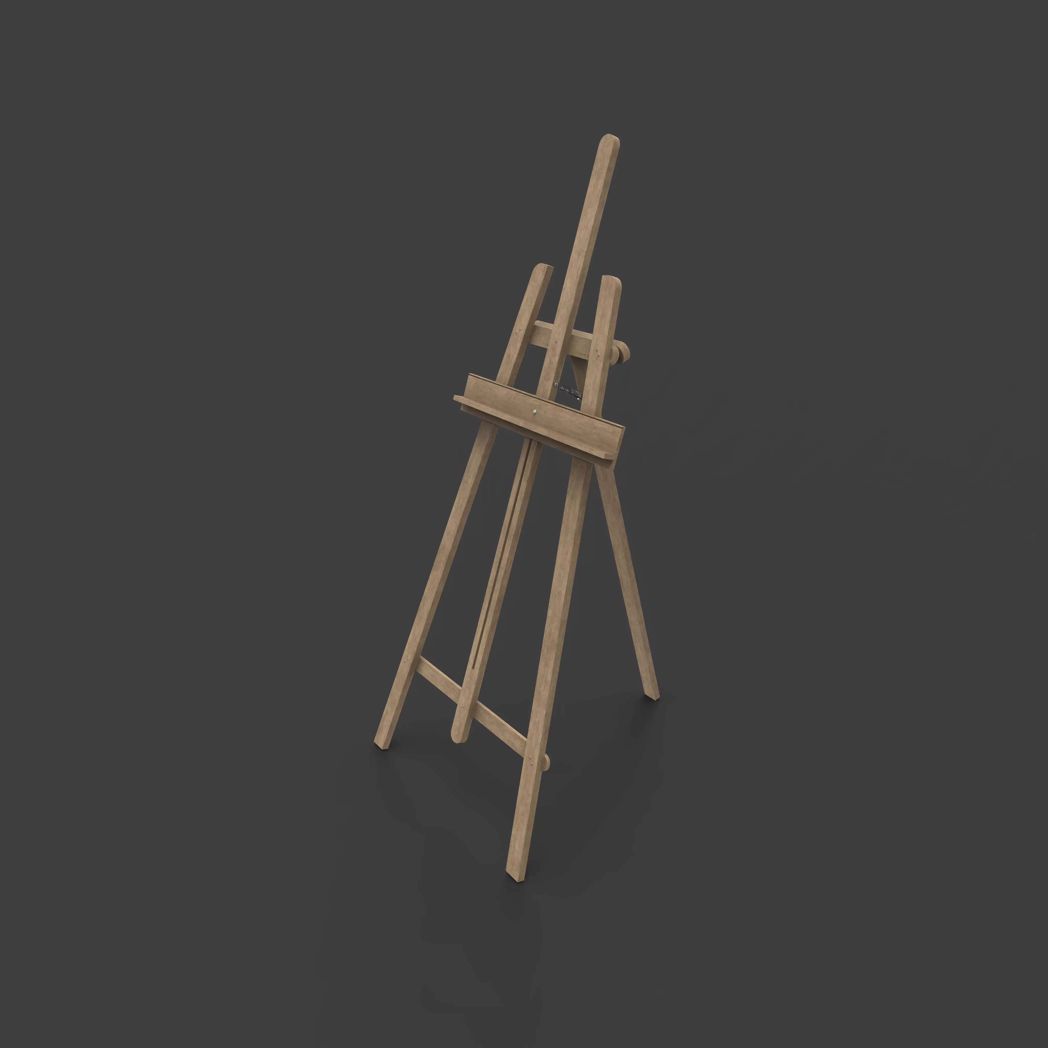 Rigged Easel Low-poly 3D model_0