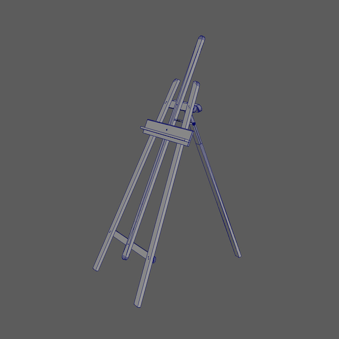Rigged Easel Low-poly 3D model_4