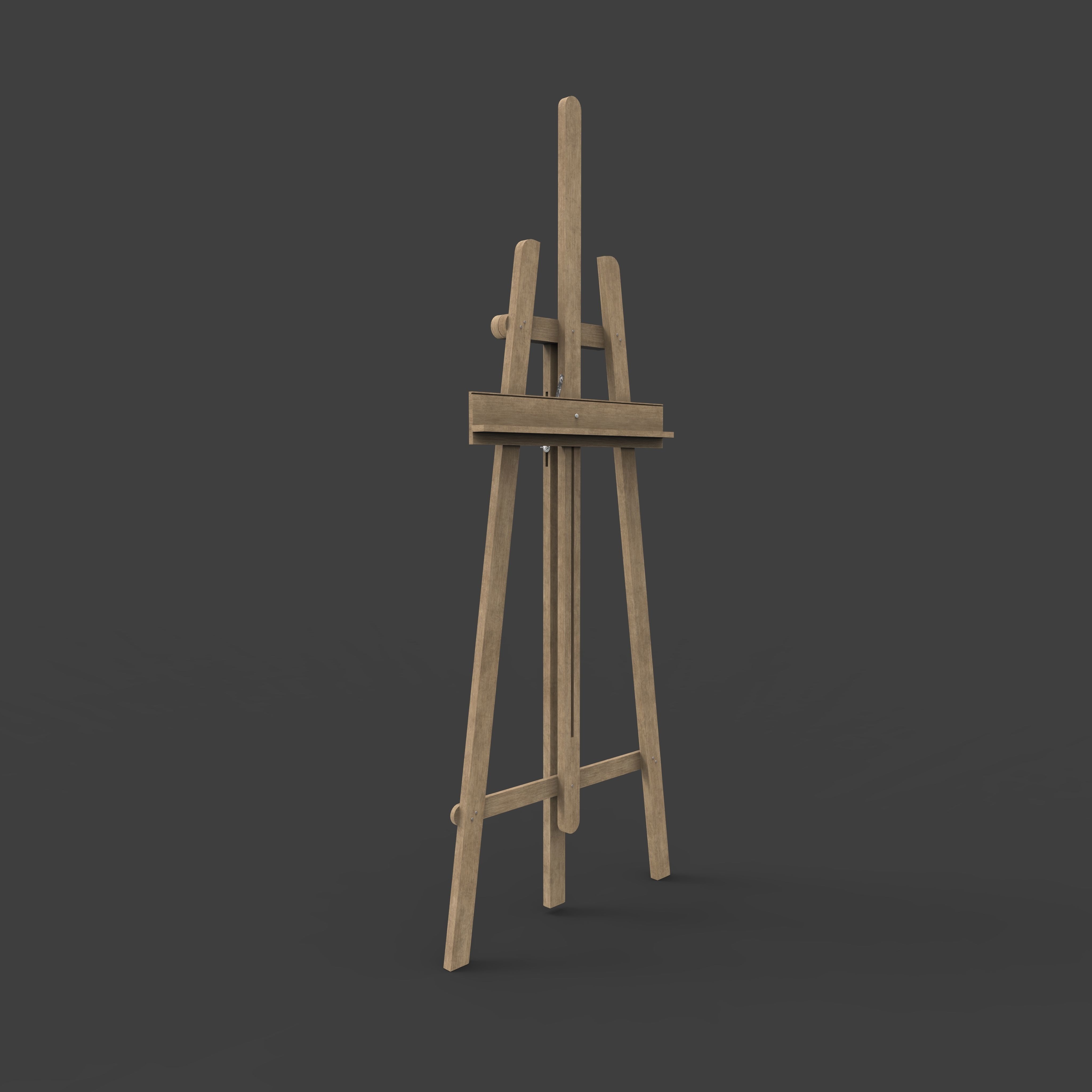 Rigged Easel Low-poly 3D model_2