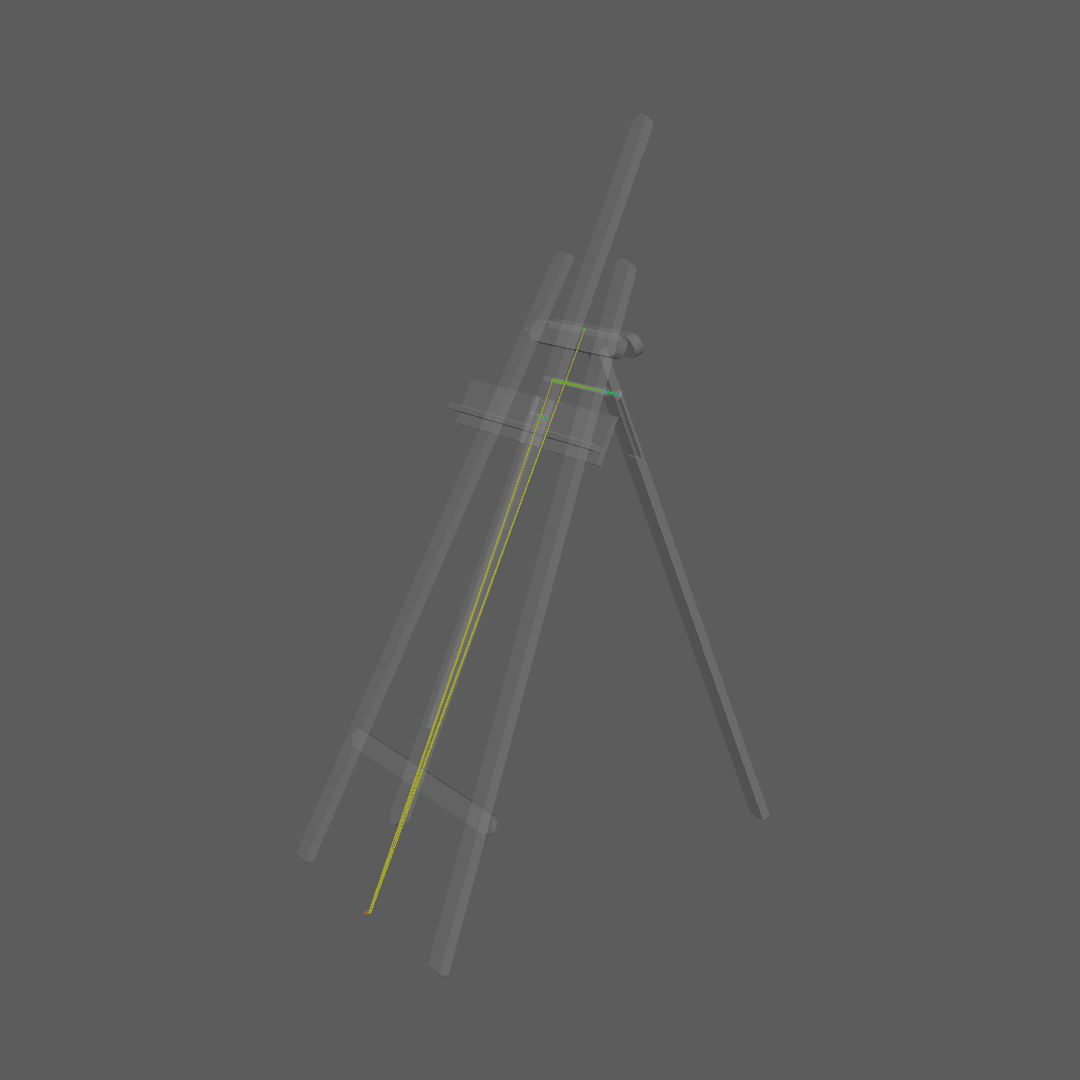 Rigged Easel Low-poly 3D model_6