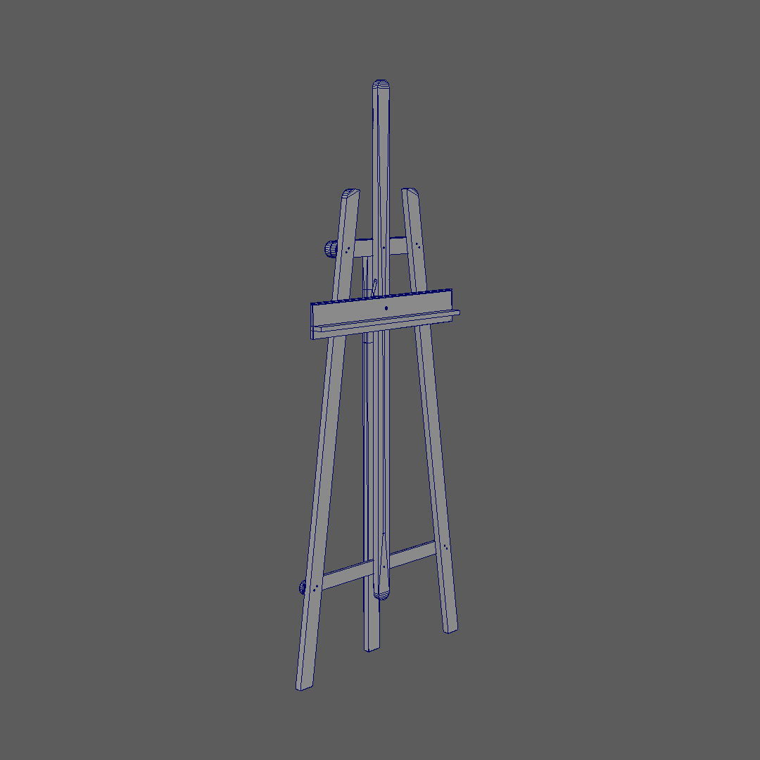 Rigged Easel Low-poly 3D model_5