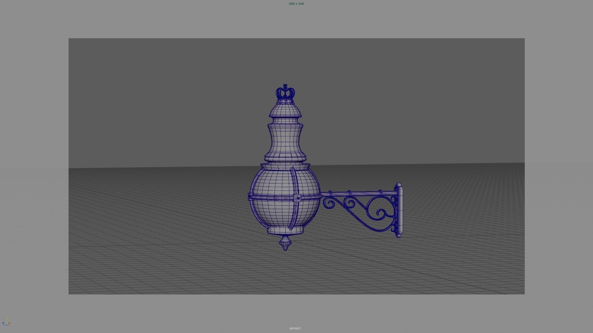 wall lamp Low-poly 3D model_17