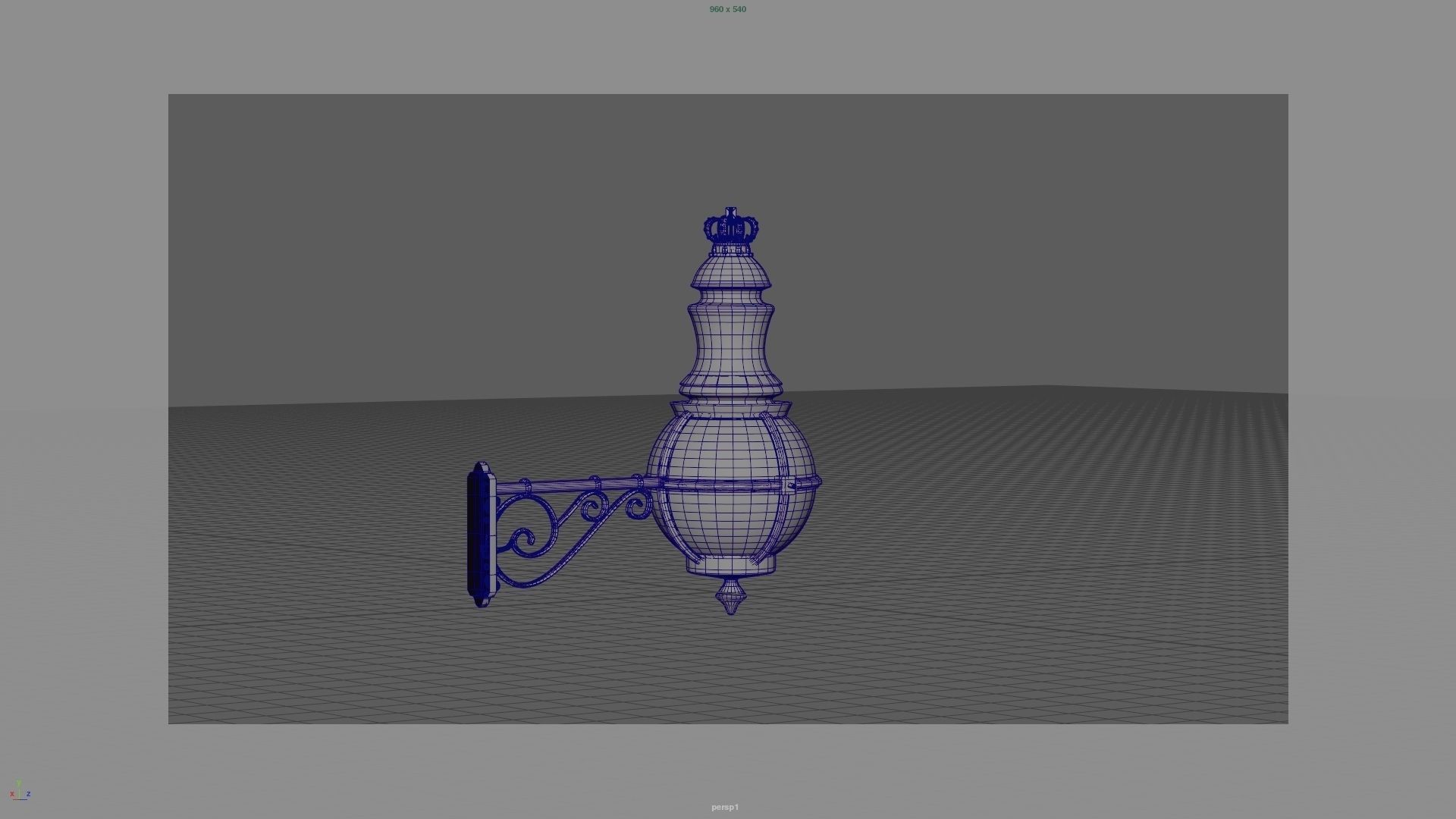 wall lamp Low-poly 3D model_19