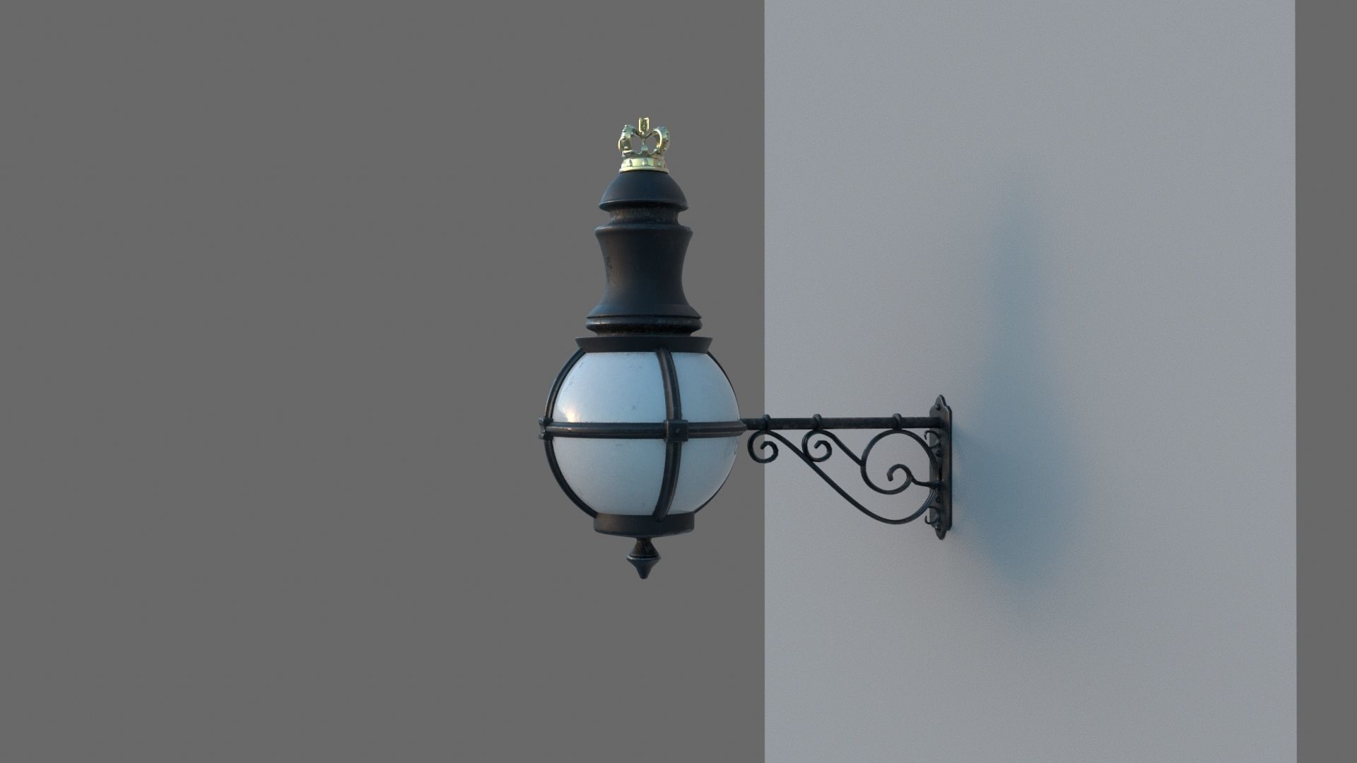 wall lamp Low-poly 3D model_1