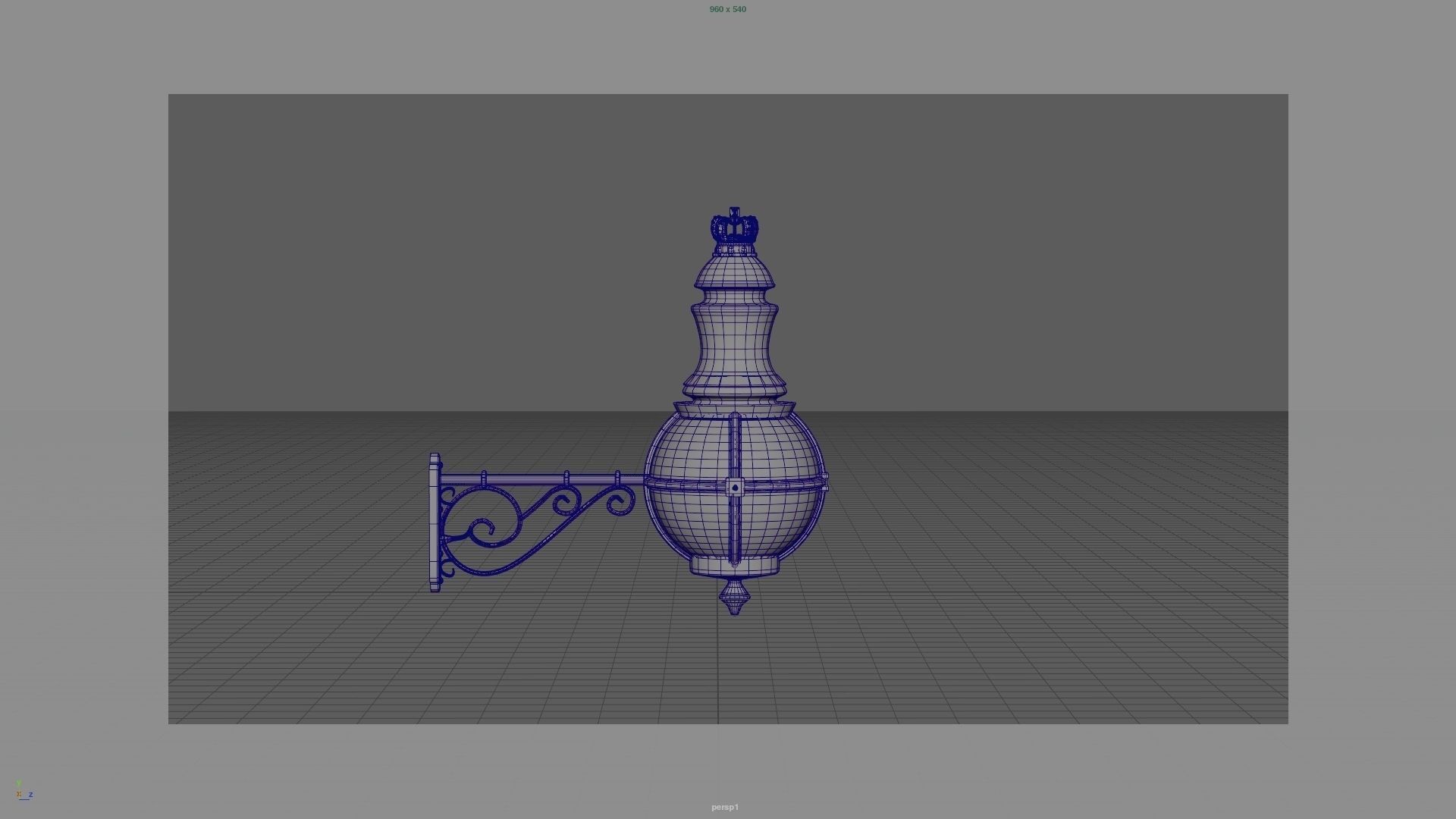 wall lamp Low-poly 3D model_15