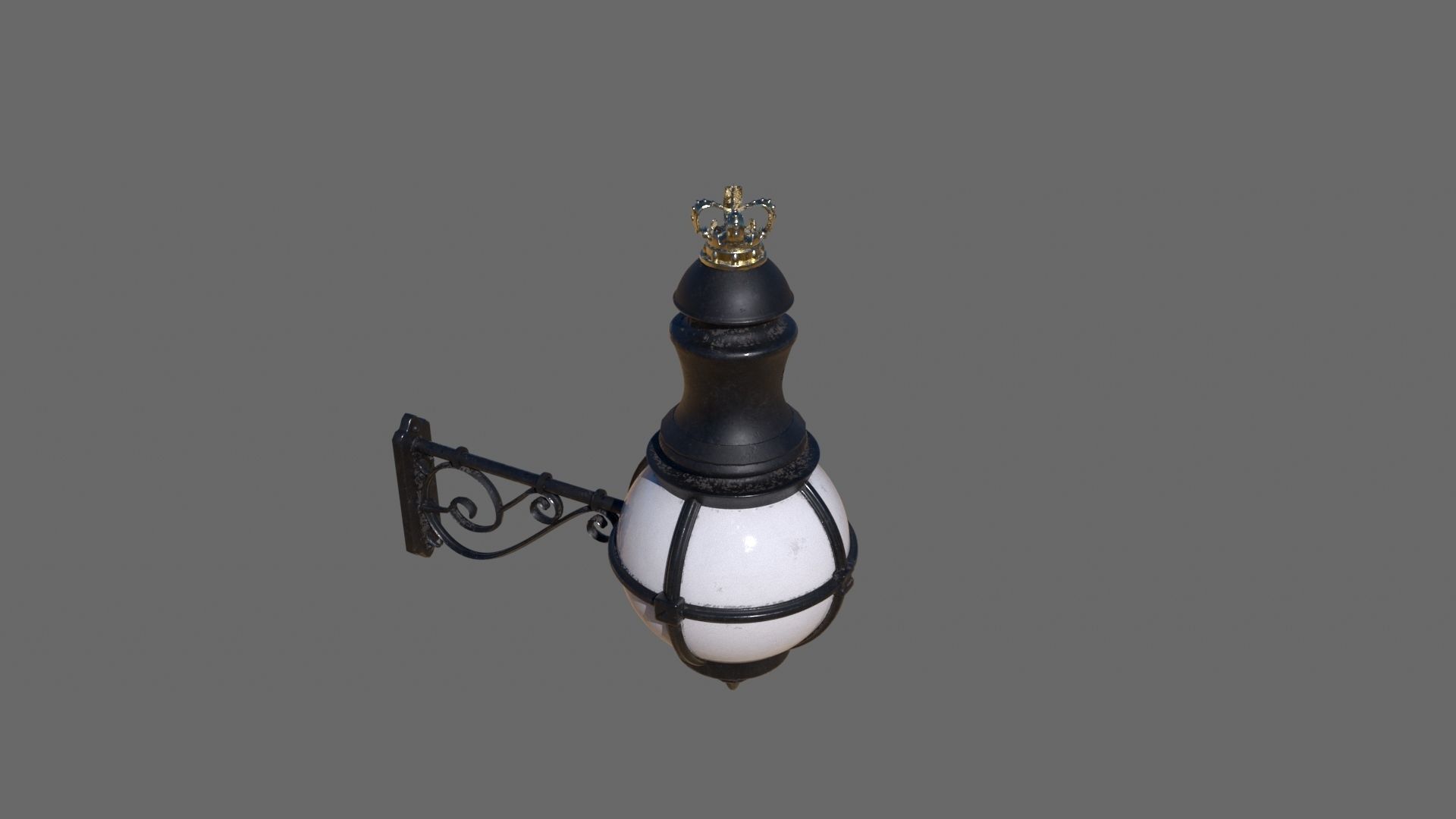 wall lamp Low-poly 3D model_4