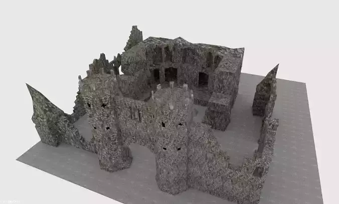Blender 3D Castle Ruins 2 Free low-poly 3D model