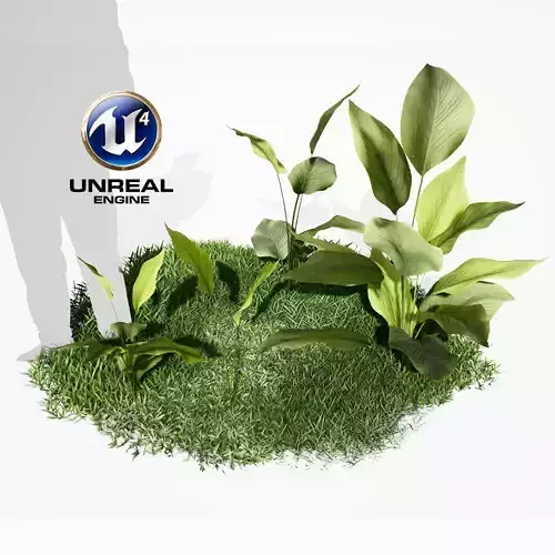 Realistic Plants 04 - UE4 Asset and FBX Files Low-poly 3D model