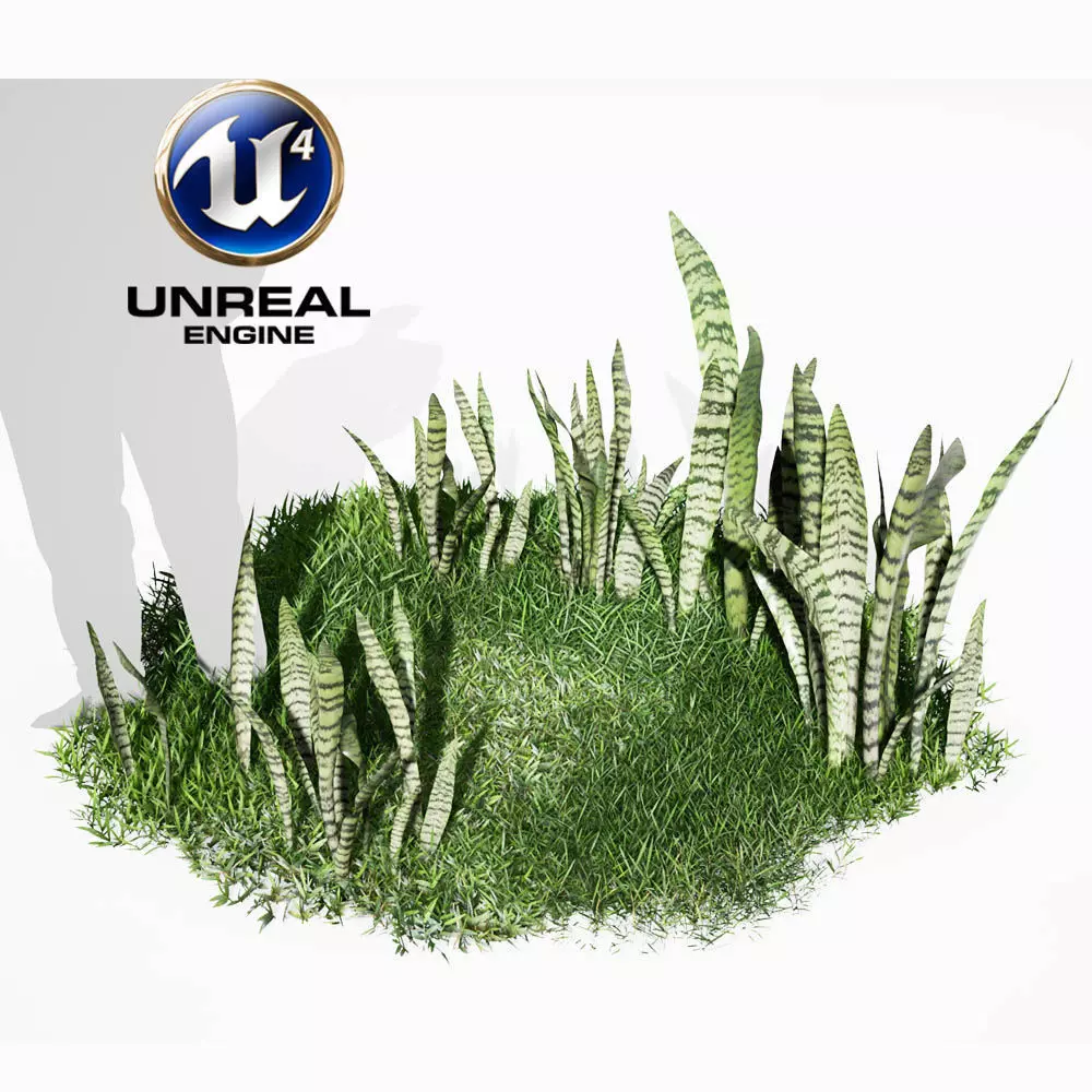 Realistic Plants 08 - UE4 Asset and FBX Files Low-poly 3D model_0
