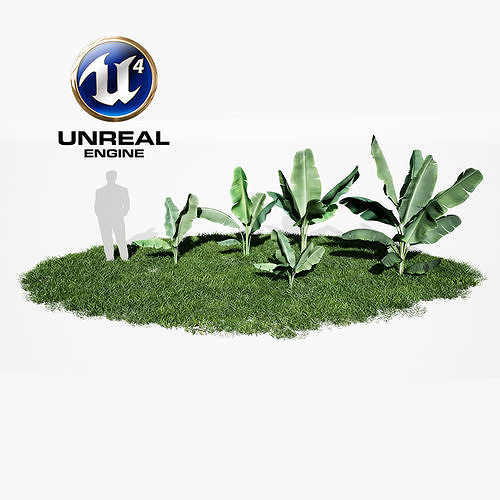 Realistic Plants 10 - UE4 Asset and FBX Files Low-poly 3D model