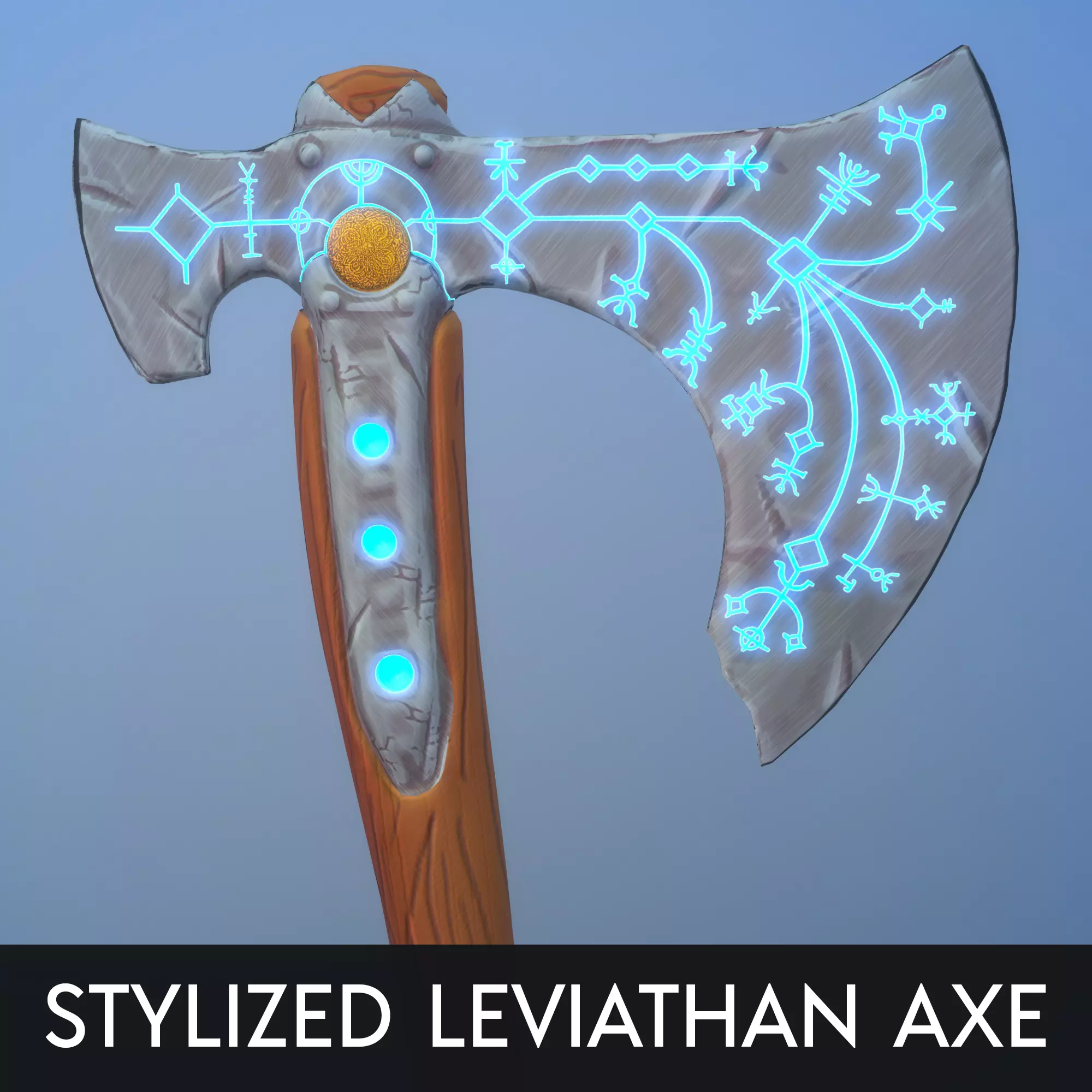 Stylized Leviathan Axe - God Of War 3D model_0