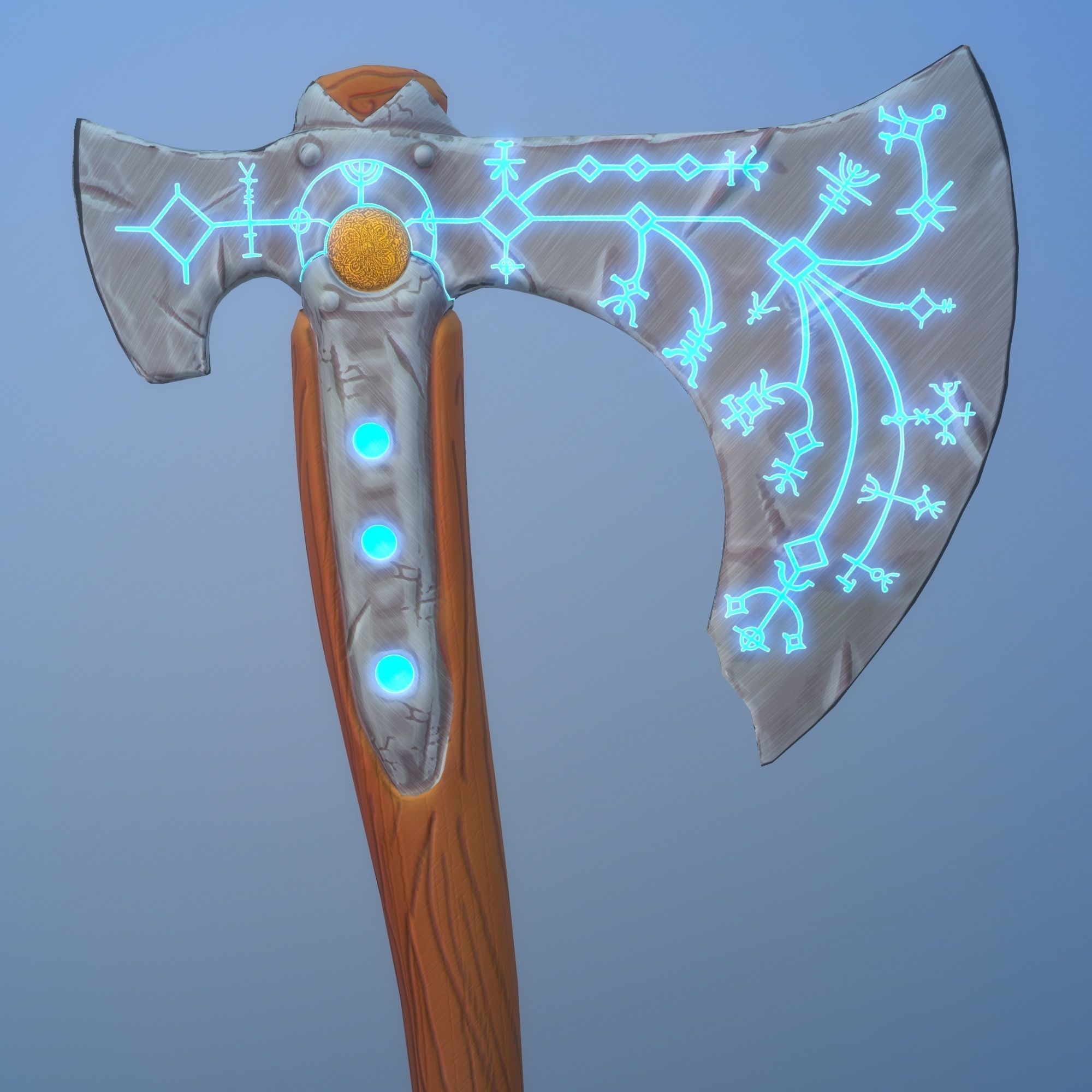 Stylized Leviathan Axe - God Of War 3D model_2