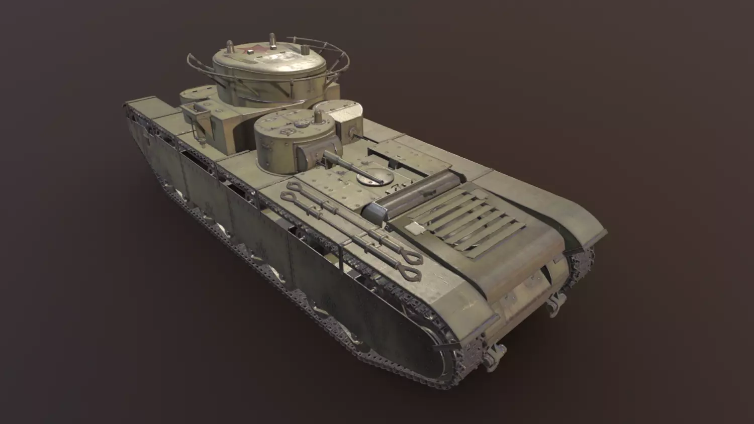 Tank T-35 Low-poly 3D model_0