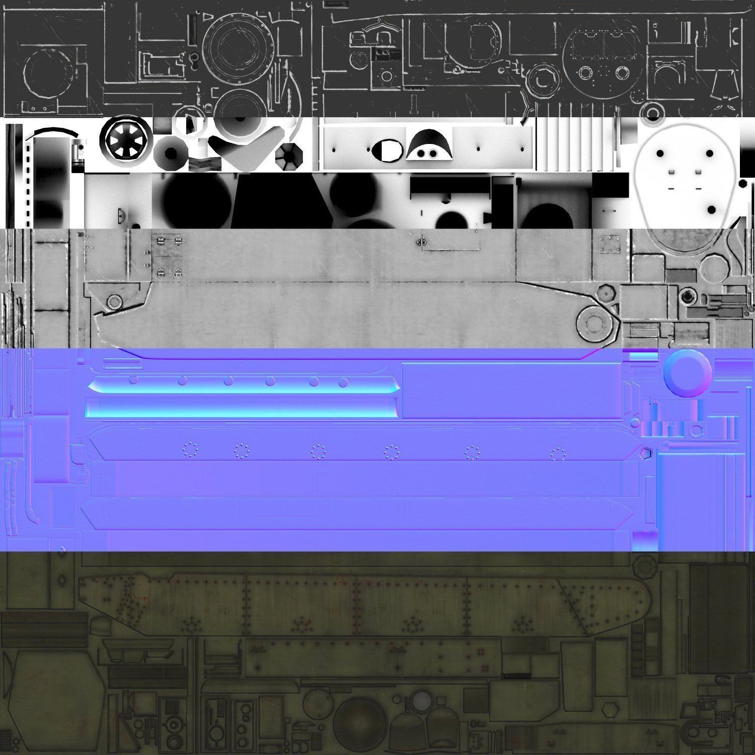 Tank T-35 Low-poly 3D model_7