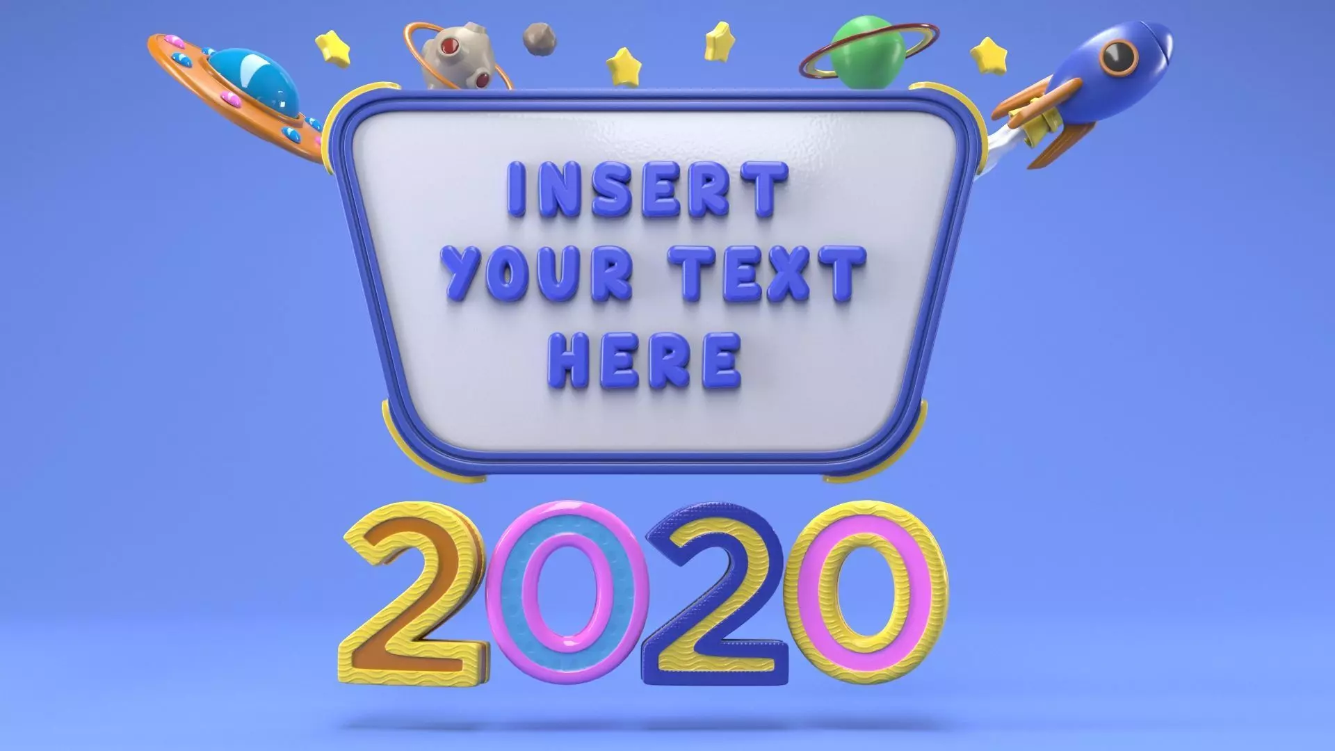 Cartoon Message Board Low-poly 3D model