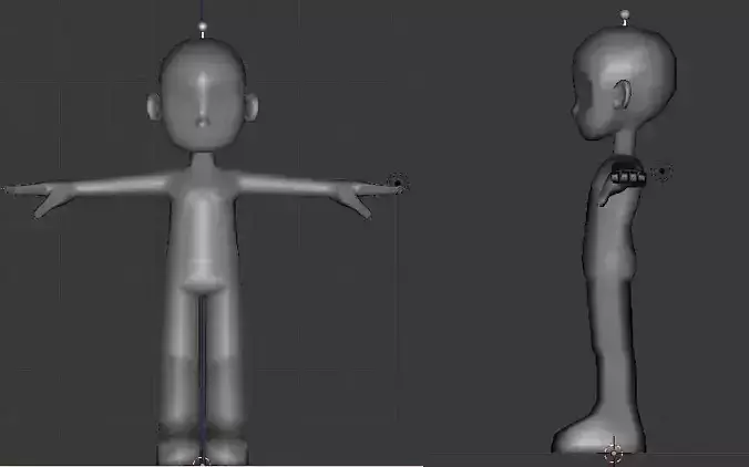 rigged Lowpoly Base character Low-poly 3D model