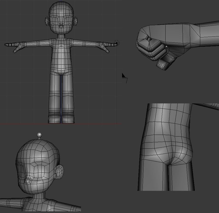 rigged Lowpoly Base character Low-poly 3D model_2