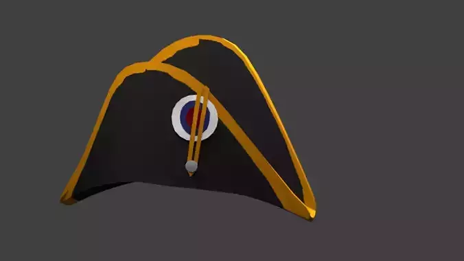 NAPOLEONIC GENERAL HAT Low-poly 3D model