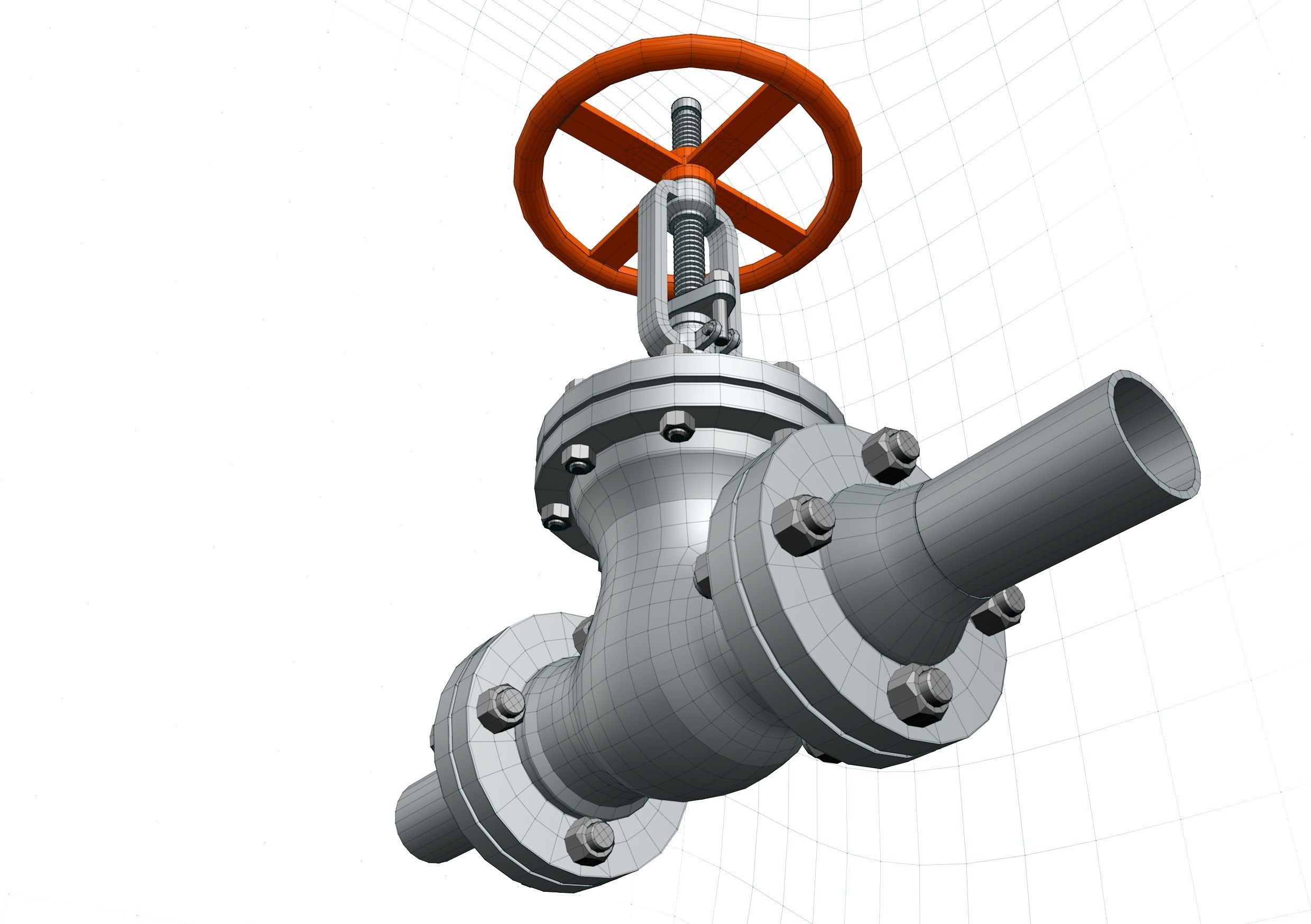 Gate valve ZKL 50 x 40 mm 3D model_4