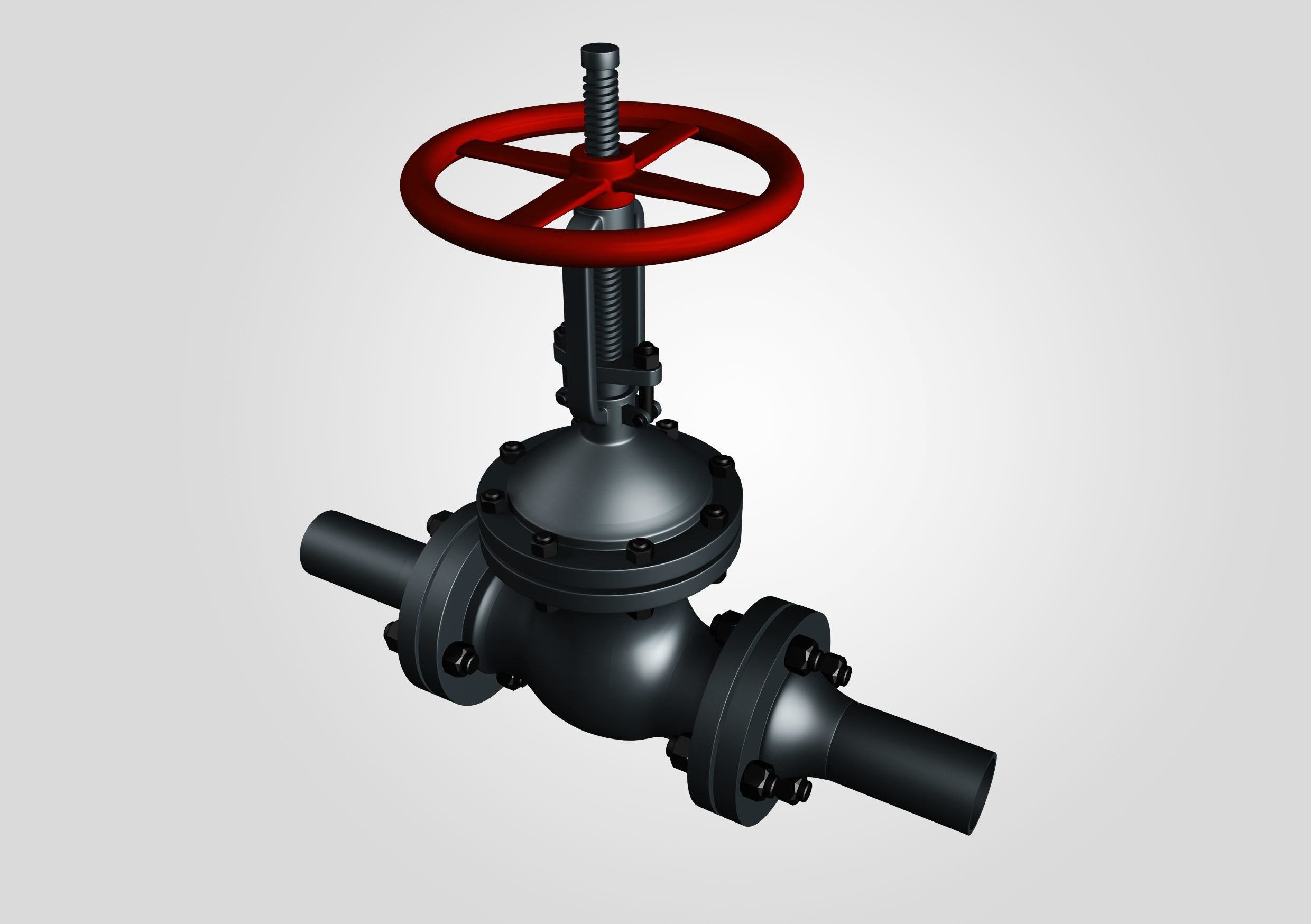 Gate valve ZKL 50 x 40 mm 3D model_1
