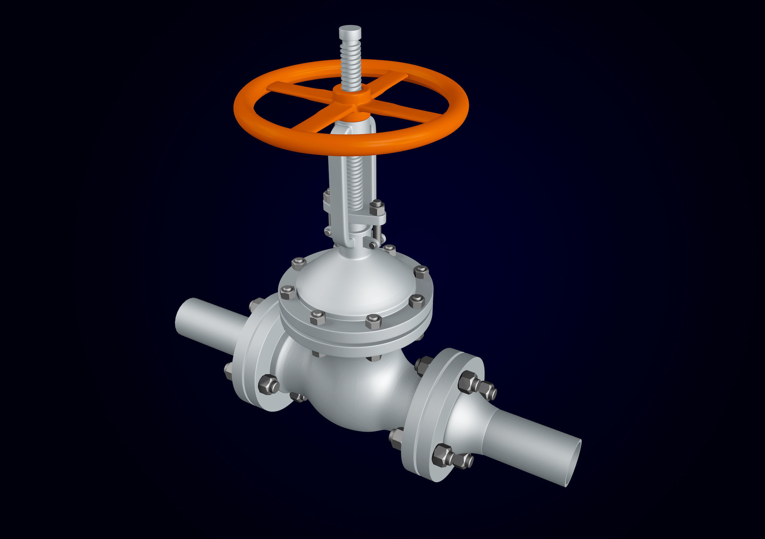 Gate valve ZKL 50 x 40 mm 3D model_2