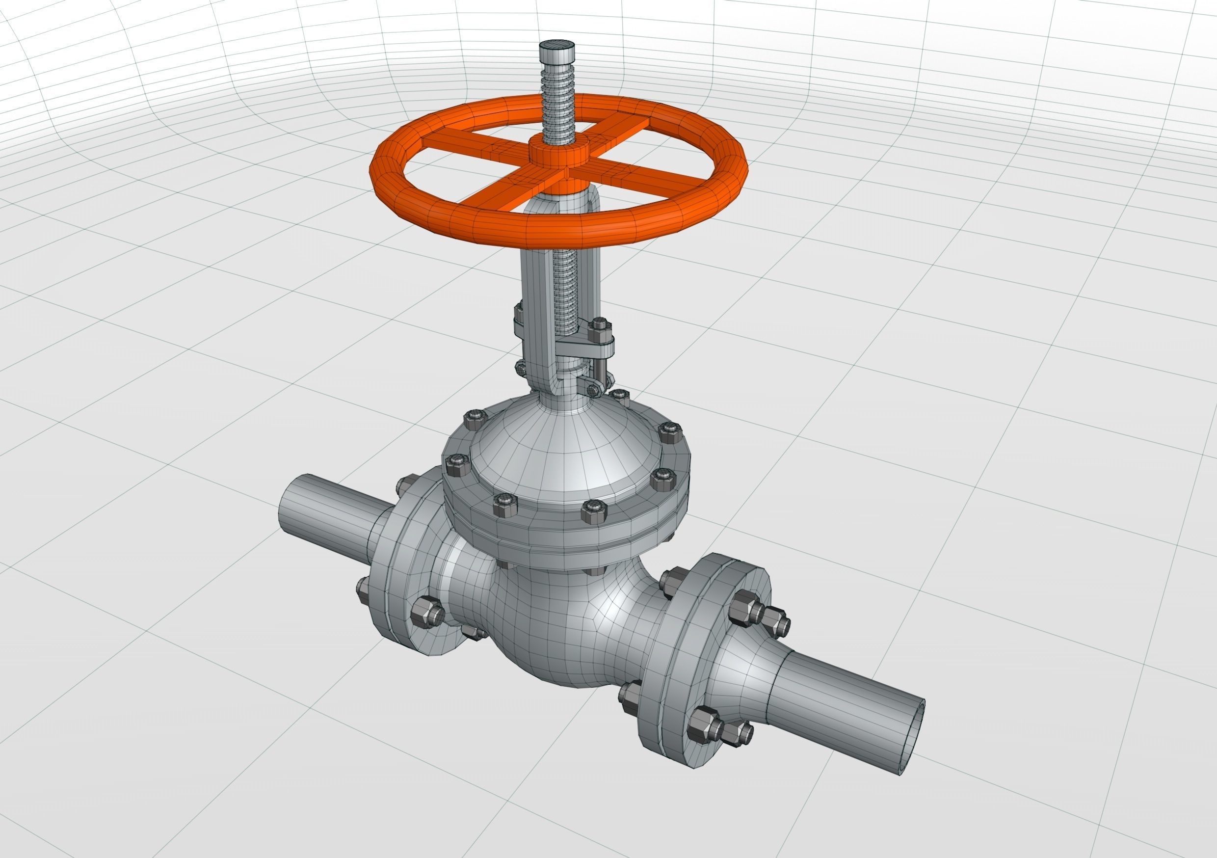 Gate valve ZKL 50 x 40 mm 3D model_3