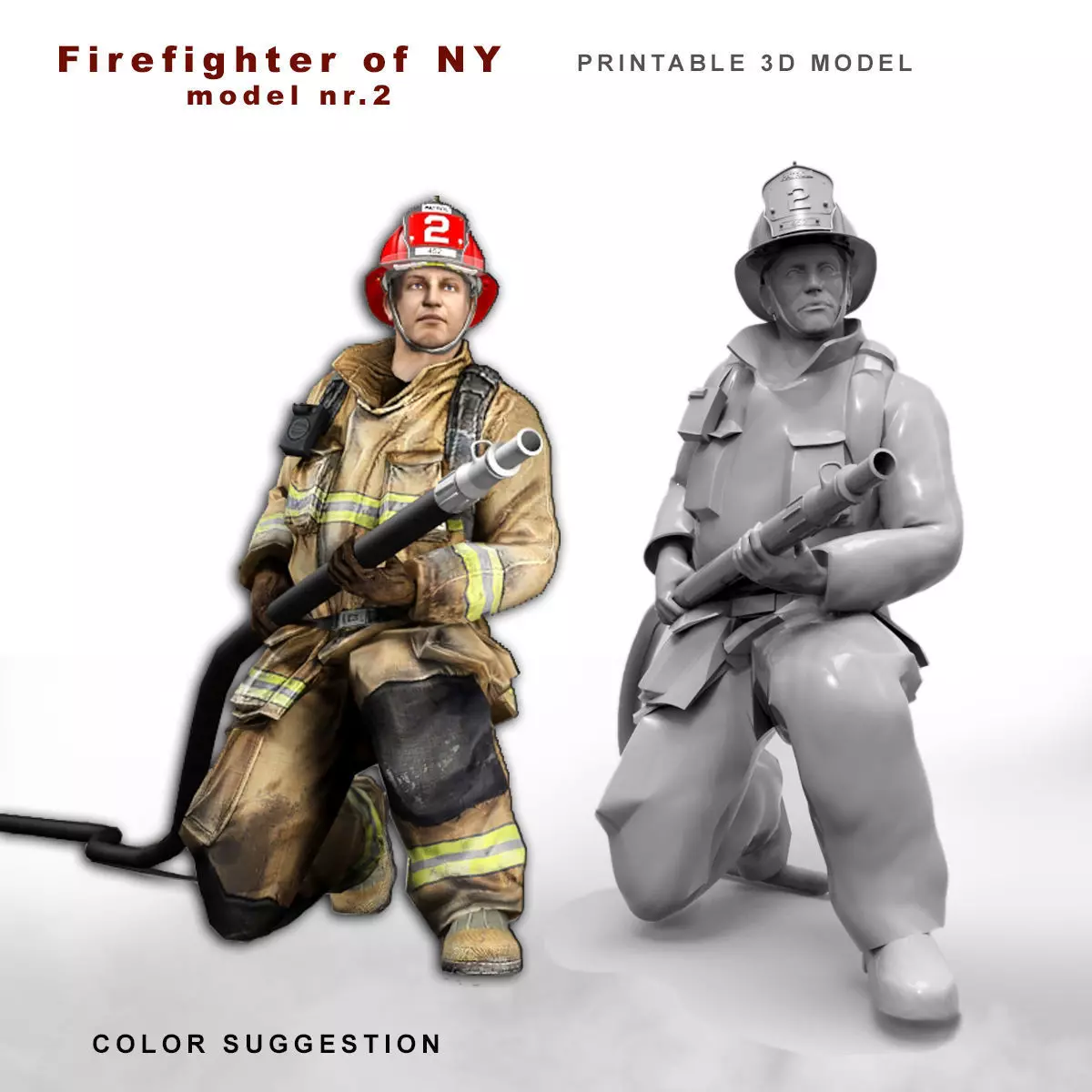Firefighter character of NY 3D print model