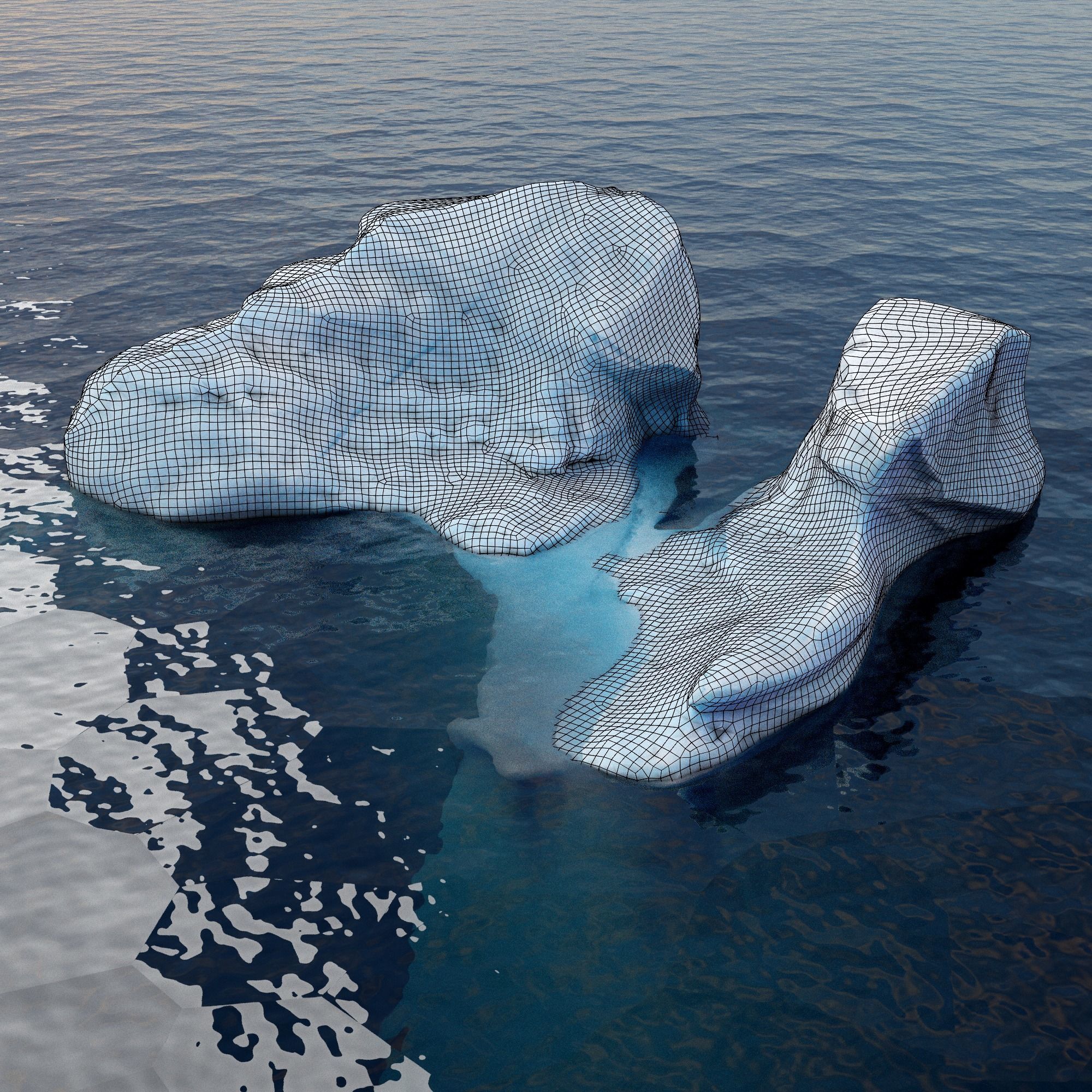 Iceberg pack  Low-poly 3D model_3