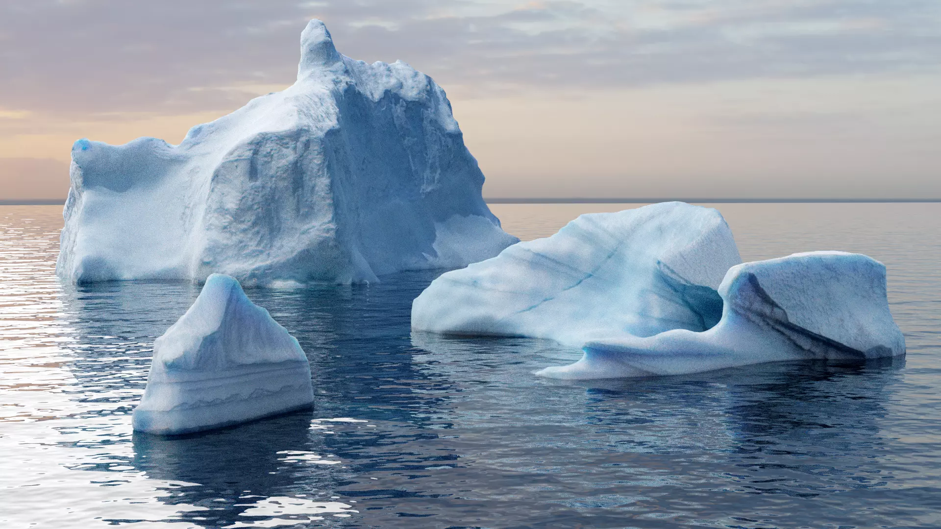 Iceberg pack  Low-poly 3D model_0