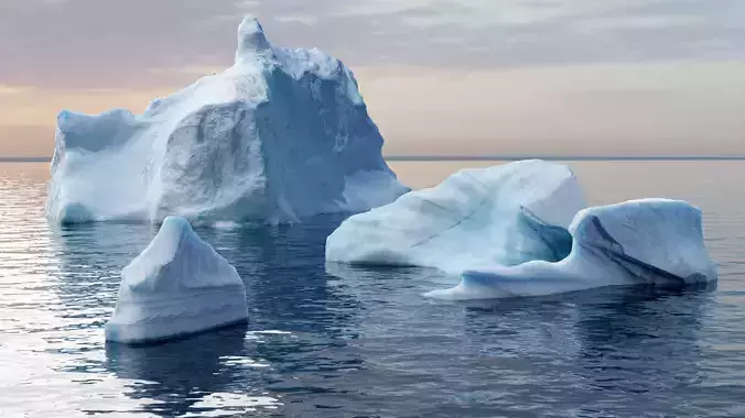 Iceberg pack  Low-poly 3D model