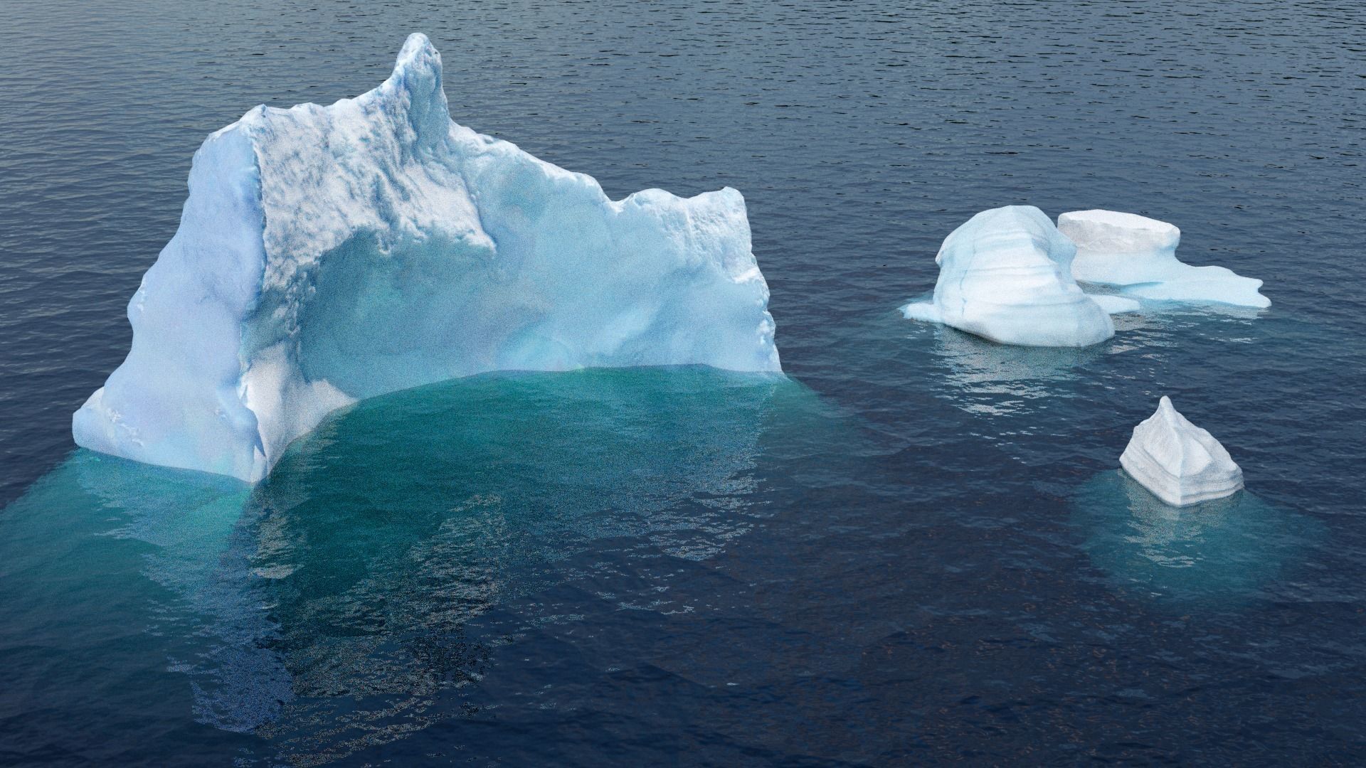 Iceberg pack  Low-poly 3D model_1