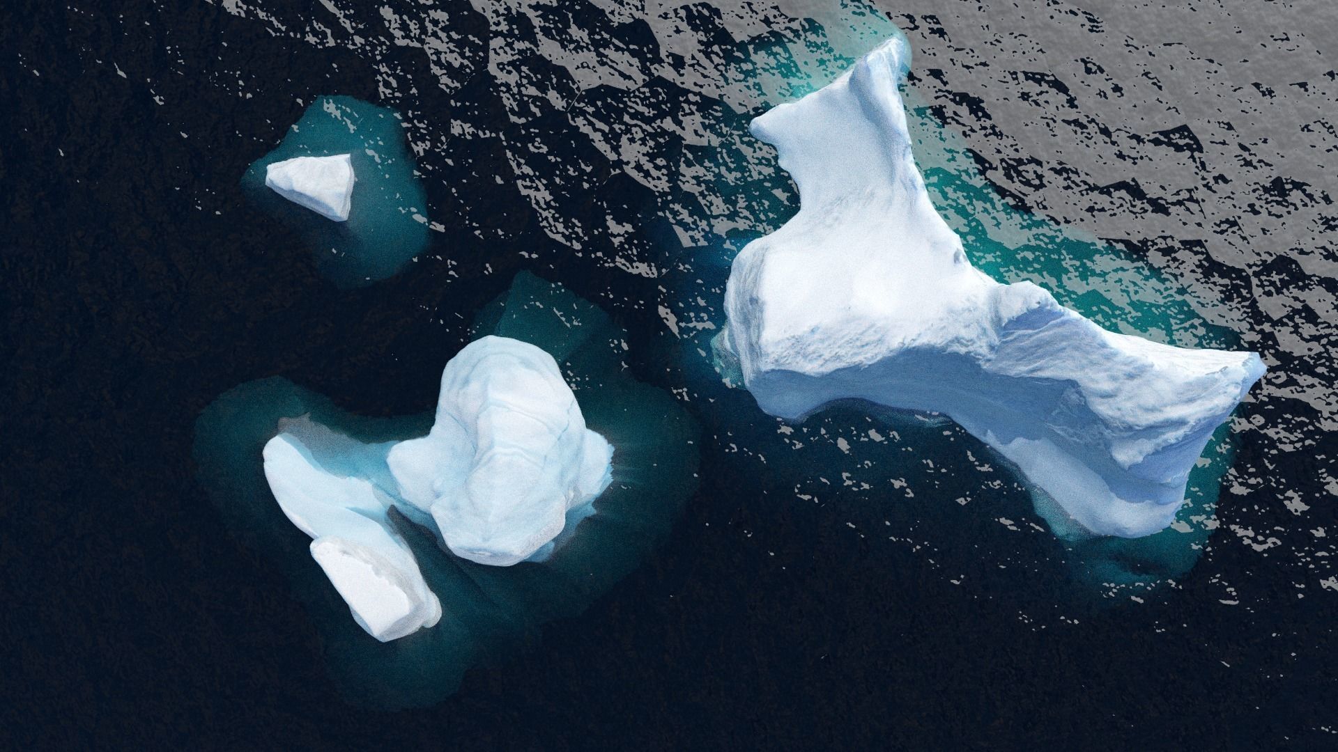 Iceberg pack  Low-poly 3D model_2