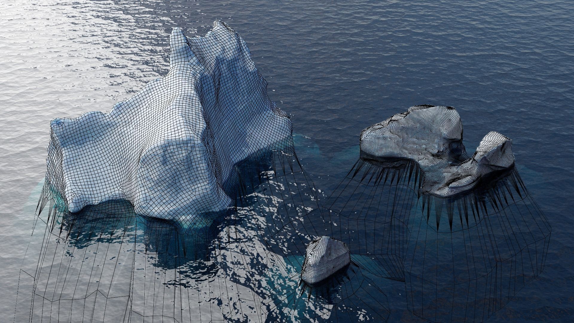 Iceberg pack  Low-poly 3D model_5
