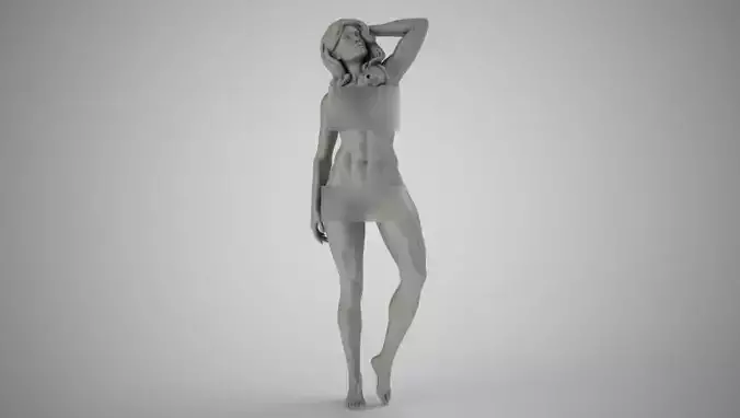 Hot Model golden nude woman 3D print model