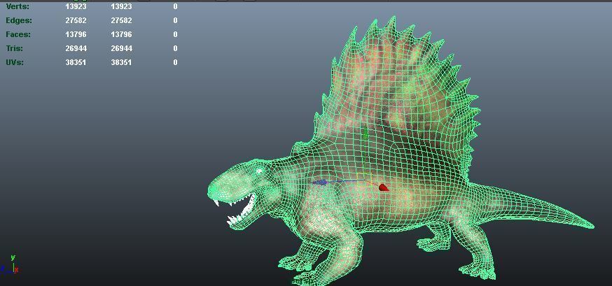 Dimetrodon  Realistic 3D Prehistoric Synapsid Low-poly 3D model_8