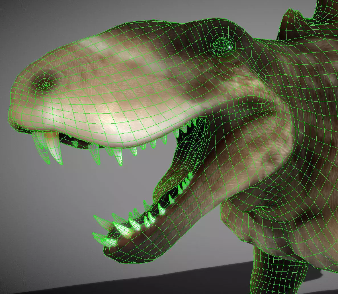 Dimetrodon  Realistic 3D Prehistoric Synapsid Low-poly 3D model_4